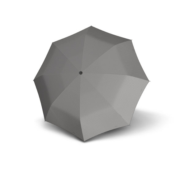 Moteriškas skėtis Doppler Carbonsteel Chic, taškuota pilka, išskleistas
