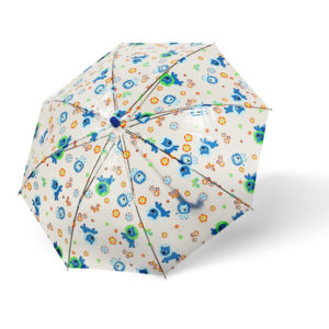 Vaikiškas skėtis Doppler Kids Sky, skaidrus, su mėlyna, išskleistas