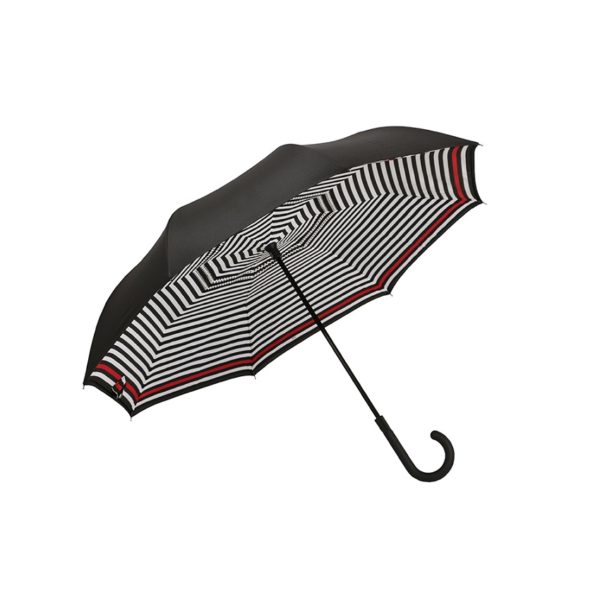 Moteriškas skėtis Doppler Fiber Crazy, dryžuotas, išskleistas