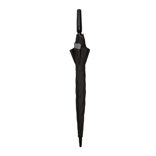Unisex skėtis Doppler Fiber Move, juoda ir pilka, suskleistas