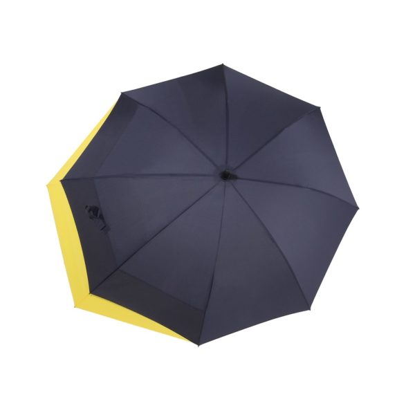 Unisex skėtis Doppler Fiber Move, mėlyna ir geltona, išskleistas