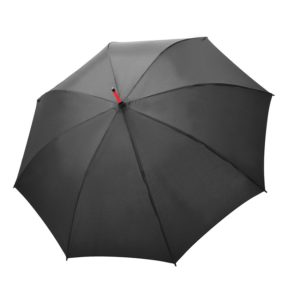 Unisex skėtis Doppler Fiber Party, su raudonais stipinais, išskleistas
