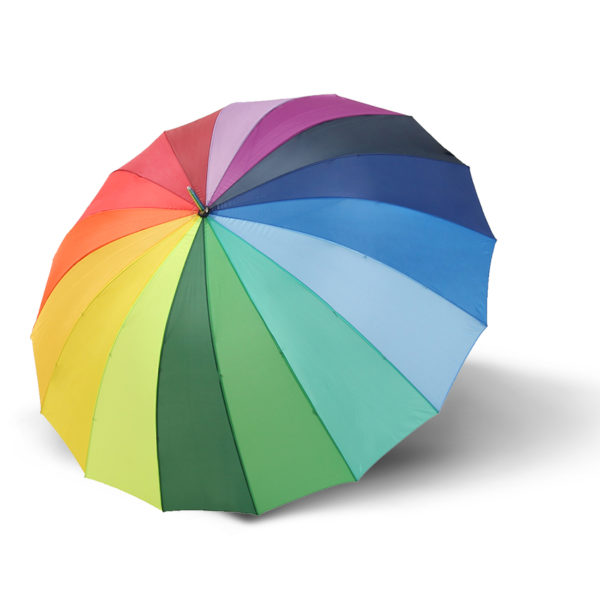 Unisex skėtis Derby Hit Golf vaivorykštės spalvų atidarytas