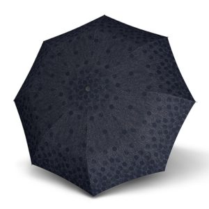 Moteriškas skėtis Knirps T200 Duomatic Shirley Blue atidarytas