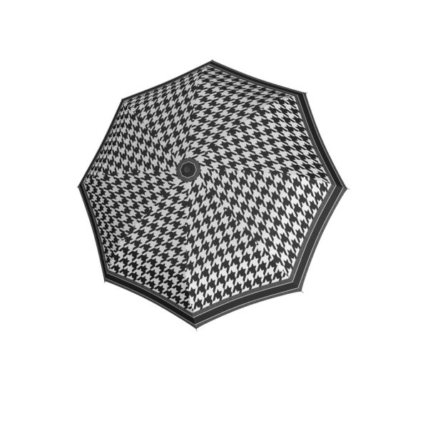 Moteriškas skėtis Doppler Fiber Magic Black&White išskleistas